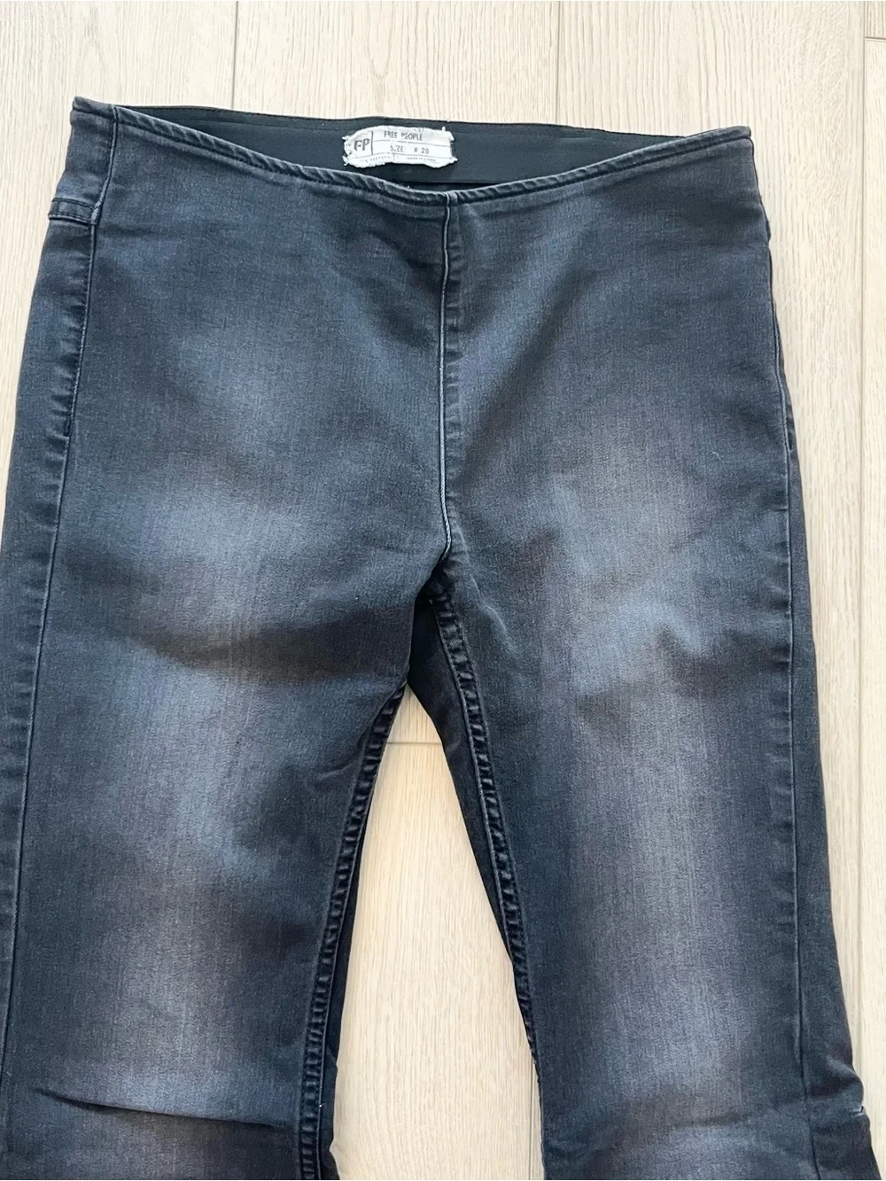Free People Penny Pull On Flare Boho Jeans High Rise Black Women’s 28
